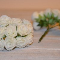 Роза фоамиран 2,5 см  Молочная