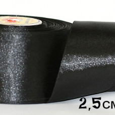 Атлас 2,5 см черная